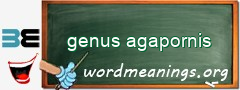 WordMeaning blackboard for genus agapornis